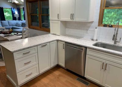 Under the counter drawers installed by Mountaineer Kitchens and Baths
