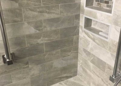 Shower construction by Mountaineer Kitchens & Baths