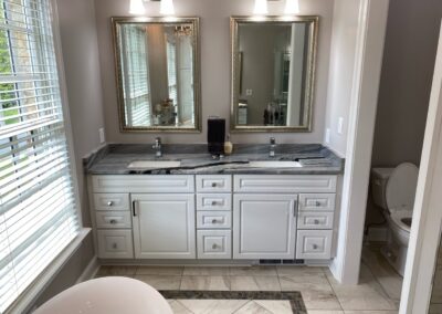 Finished bathroom by Mountaineer Kitchens & Baths