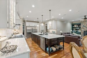 white kitchen island in Harper's Ferry